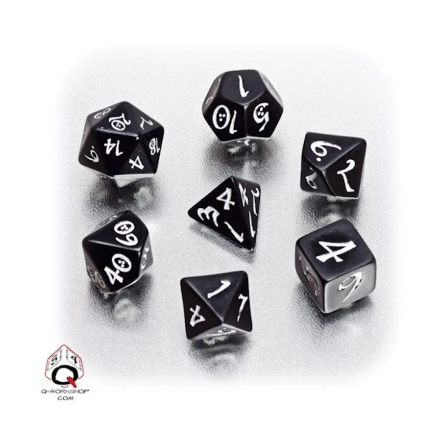 

Полиэфирный комплект Черный с белым (7), Classic Role Playing Games Dice