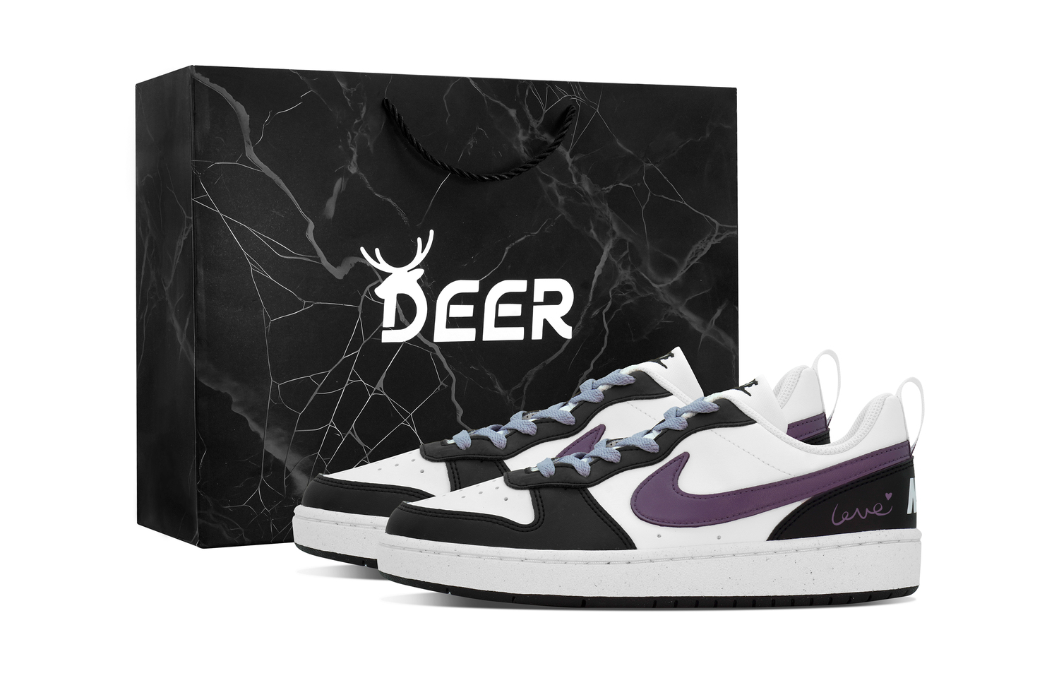 

Court Borough Wisteria Slip Resistant Abrasion Resistant детская обувь для скейтбординга подростки Nike, черный фиолетовый (deer черный shopping bag)