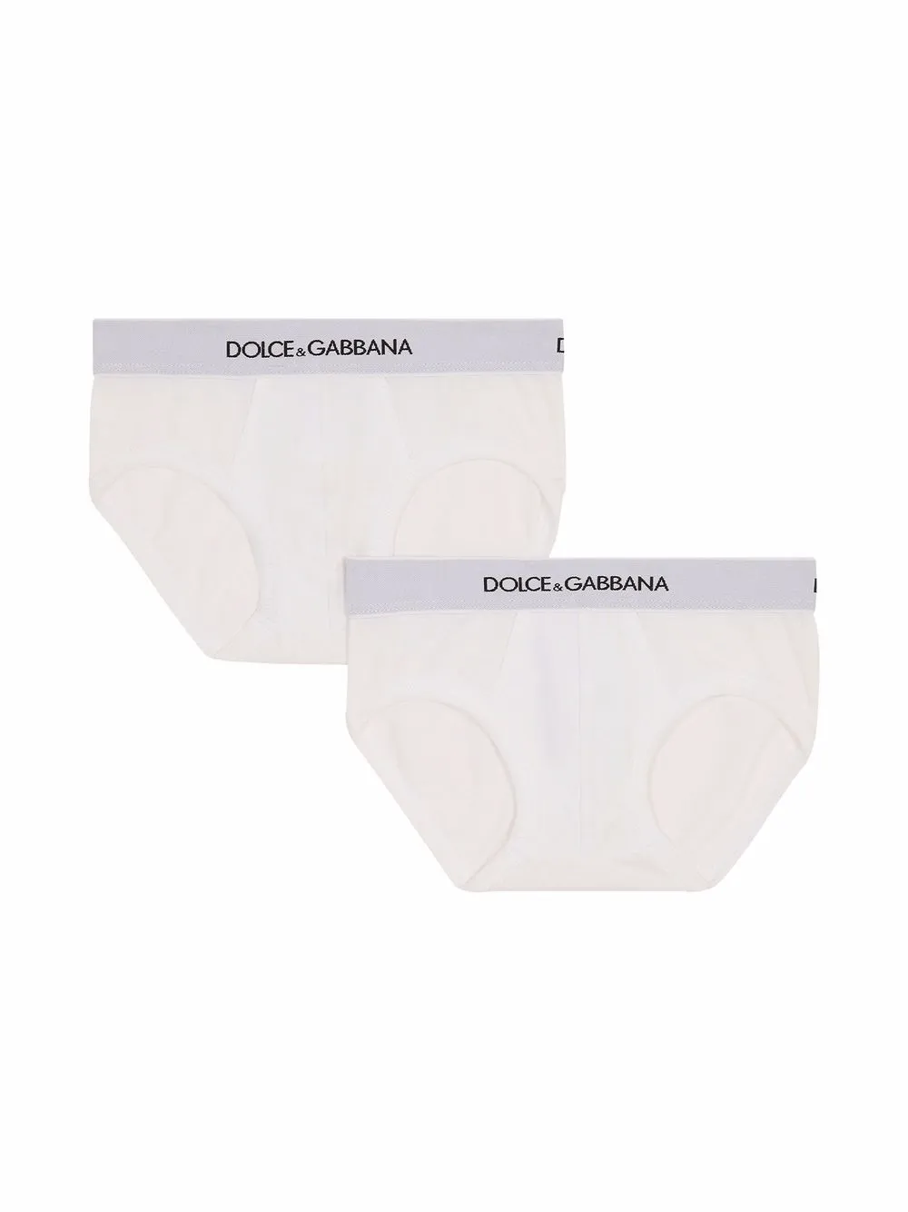 

Комплект из двух боксеров с логотипом Dolce & Gabbana Kids, белый