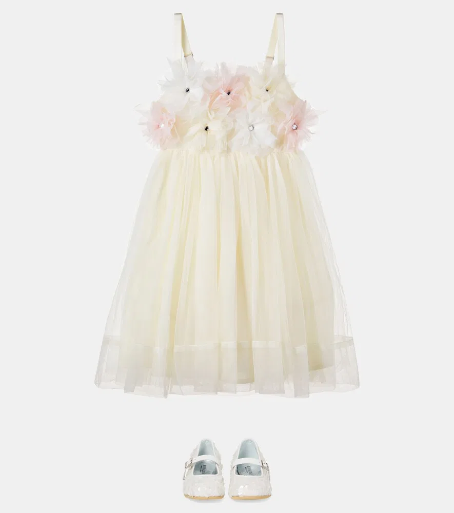 Платье Tide Blossom из тюля с вышивкой Tutu Du Monde, желтый — фото 2
