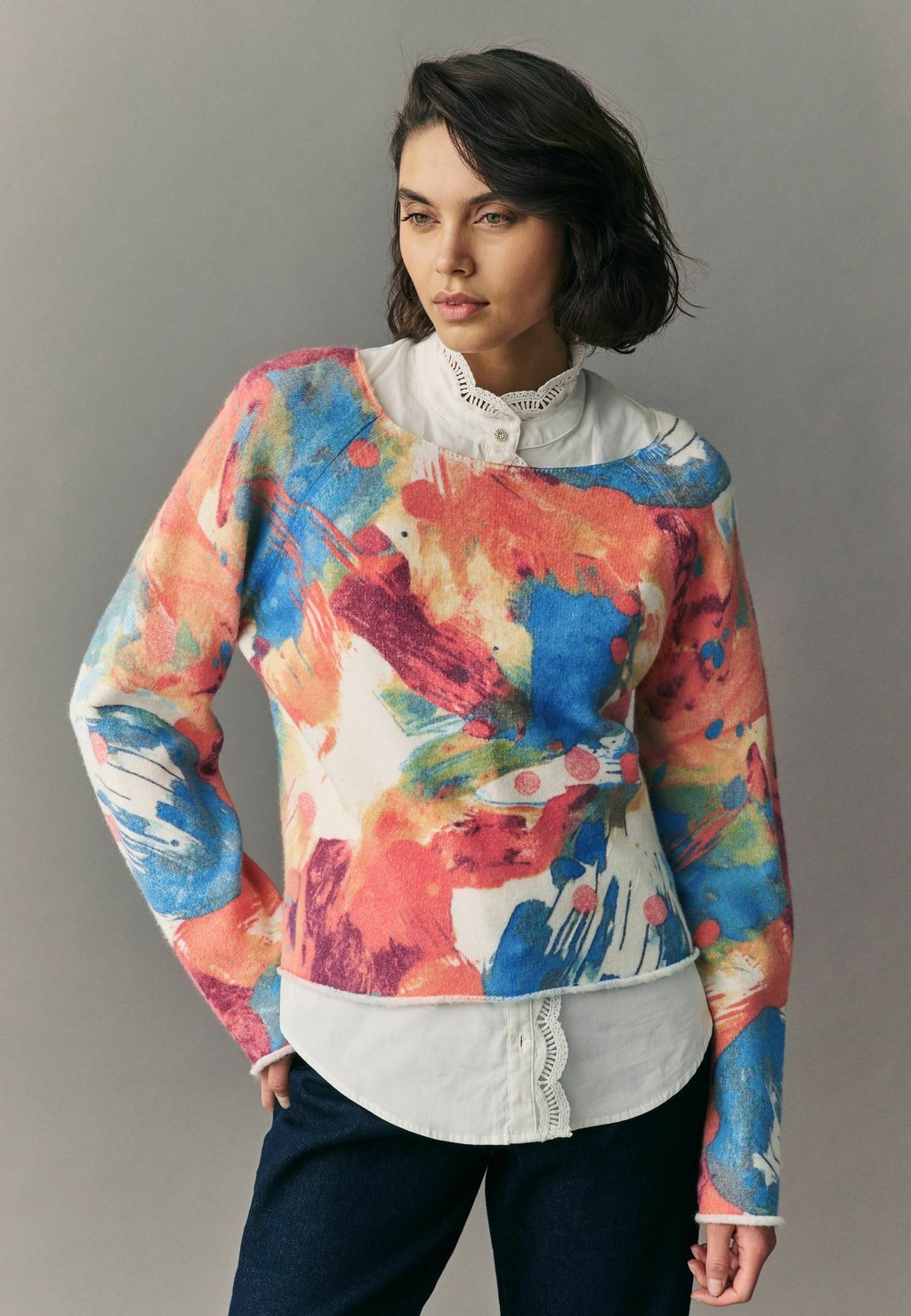 

Свитер REGULAR FIT - SUPERSOFT LAYER WITH GEM BUTTON SET Next, оранжевый