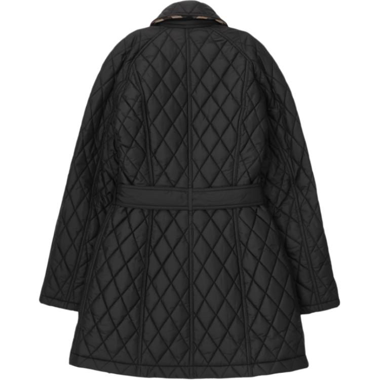 Пуховик Burberry женский, с лацканами, черный — фото 3