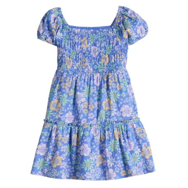 

Платье для девочек с буфами и ярусами Jumping Beans, цвет retro floral blue