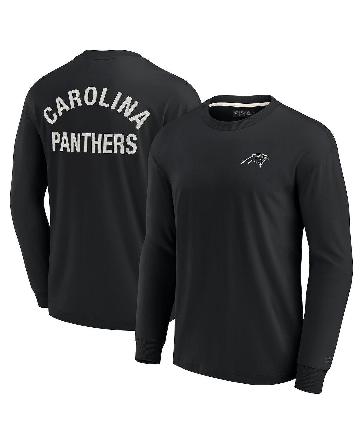 

Мужская и женская супермягкая футболка с длинным рукавом Black Carolina Panthers Fanatics Signature