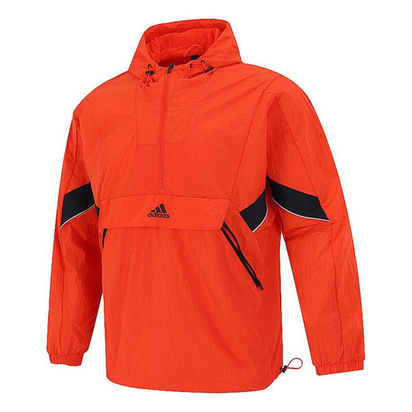 

Куртка adidas Athleisure Casual Sports Running Training Woven Hooded Jacket Red, красный