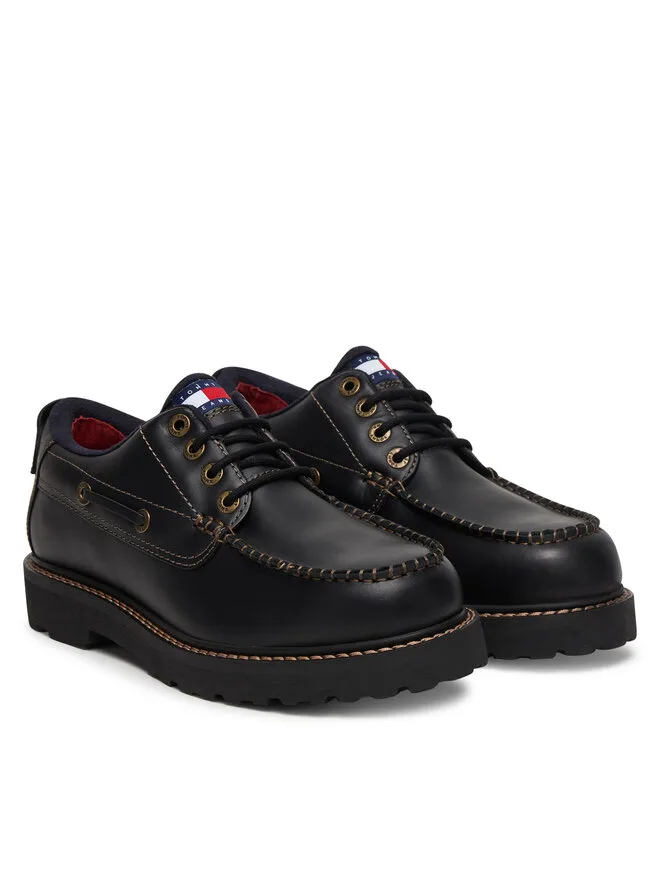 Tommy Jeans Низкие туфли Archive '01 Boat Shoe Leather EM0EM01651, черный — фото 2