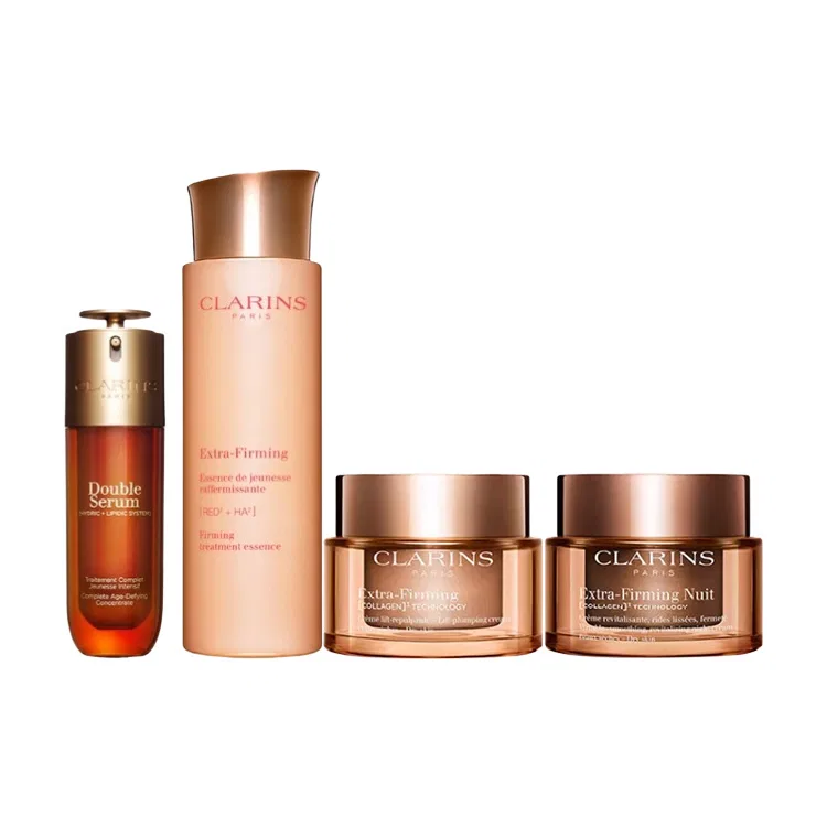 Набор косметики CLARINS двойная сыворотка 50мл + увлажняющий крем 50мл + ночной крем 50мл + термальная вода 200мл
