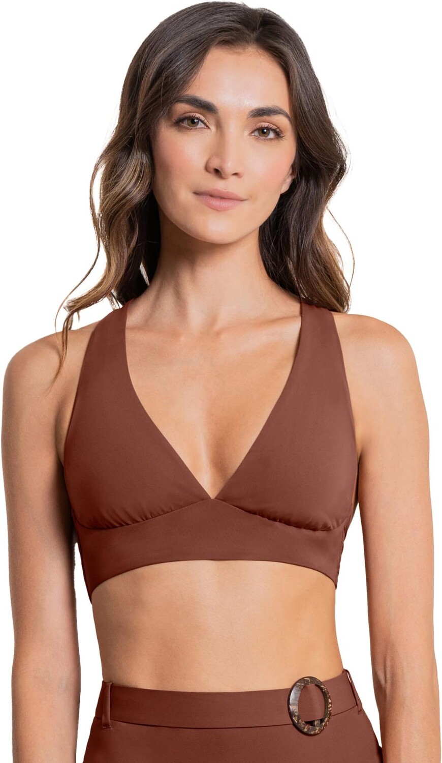 

Купальный топ Maaji Moccachino Patri Long Line Triangle Top, коричневый