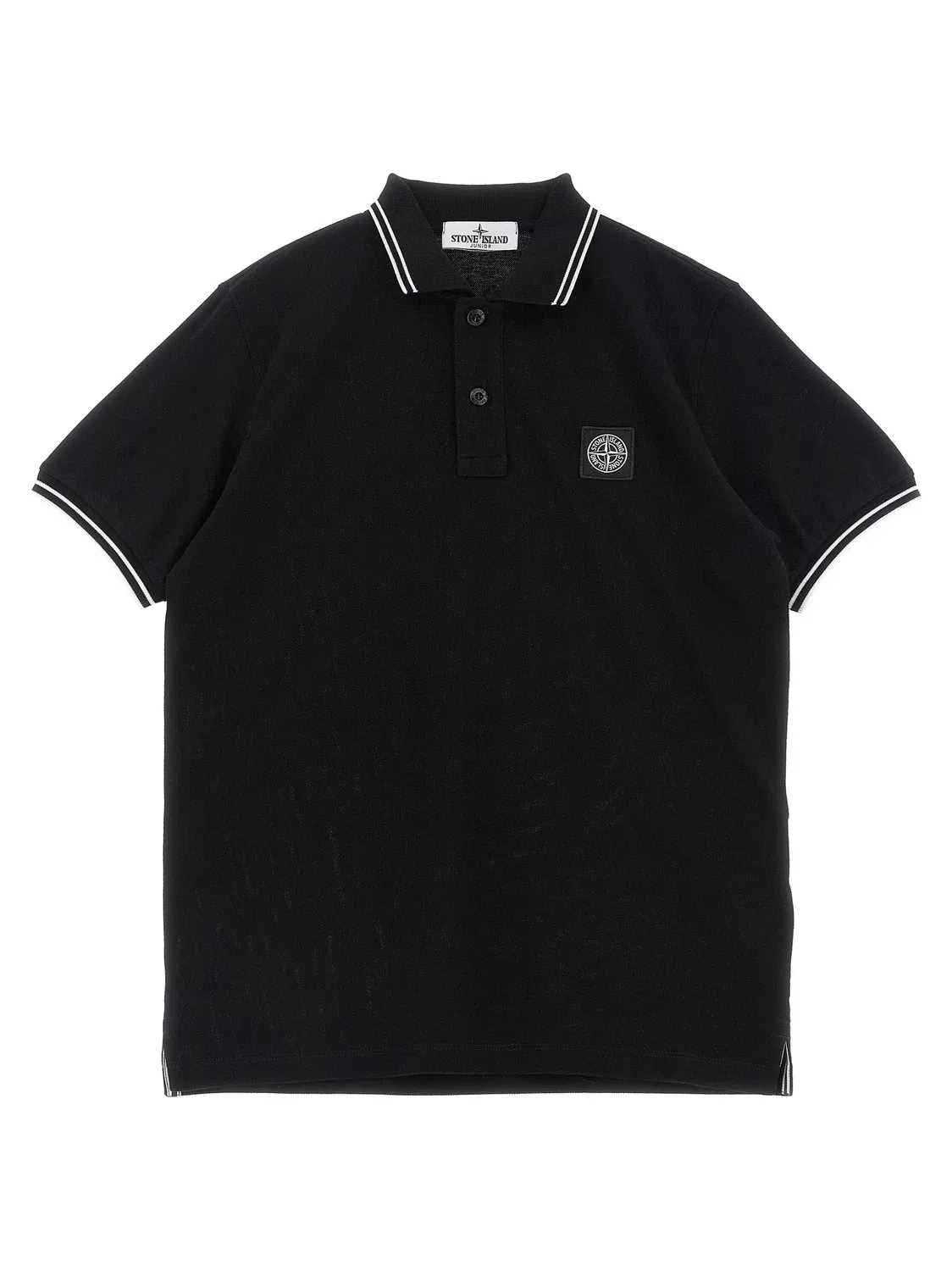 Поло с логотипом «Компас» Stone Island Junior, черный