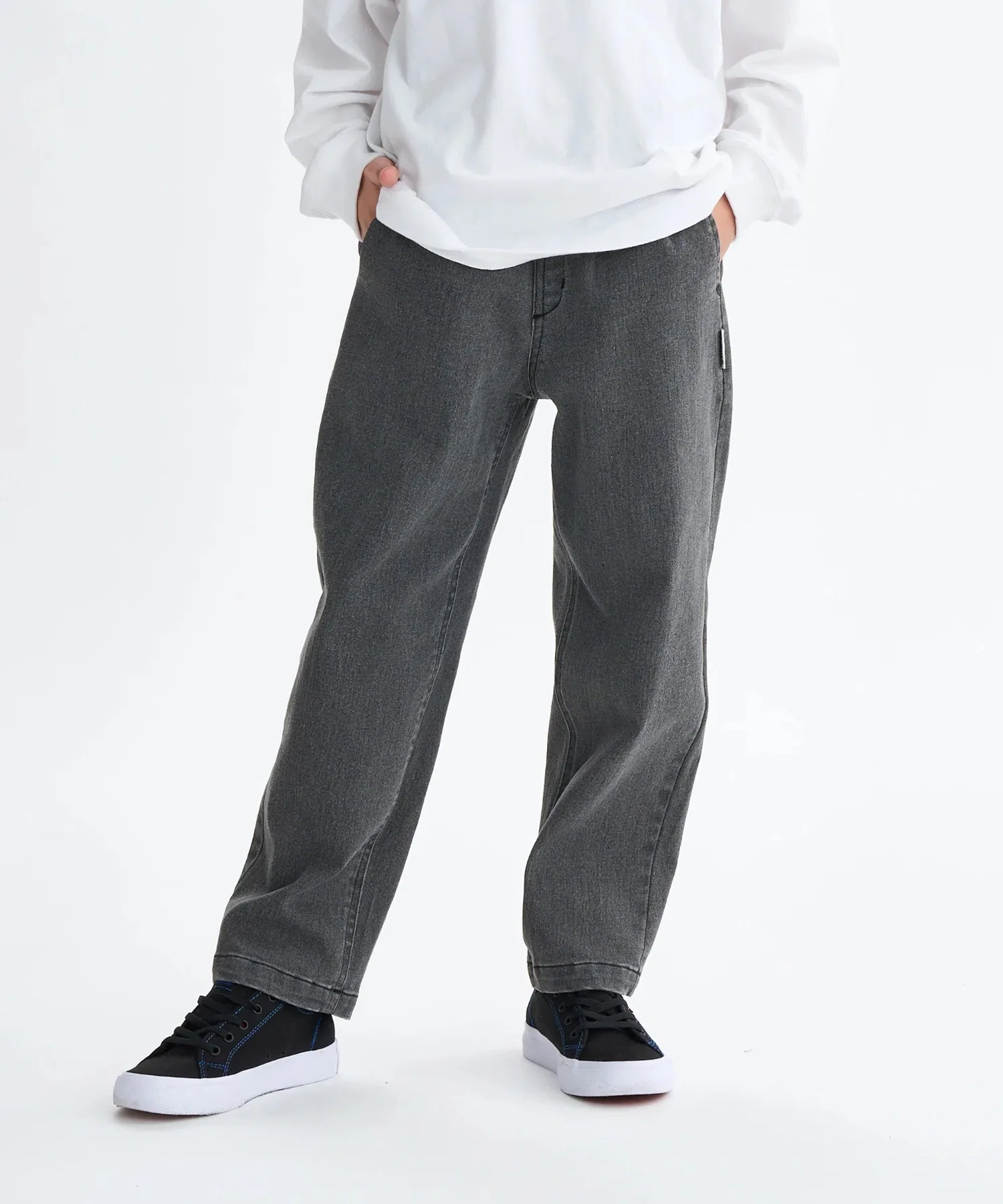 Детские джинсовые брюки ELEMENT Kids SHOD PANTS STD DENIM [модель осень/зима 2025] / Детские джинсовые брюки Element Kids с эластичным поясом и зауженными штанинами