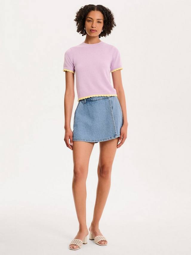 

Свитер с коротким рукавом Maddox и отделкой в виде ракушки OMNES, Lilac