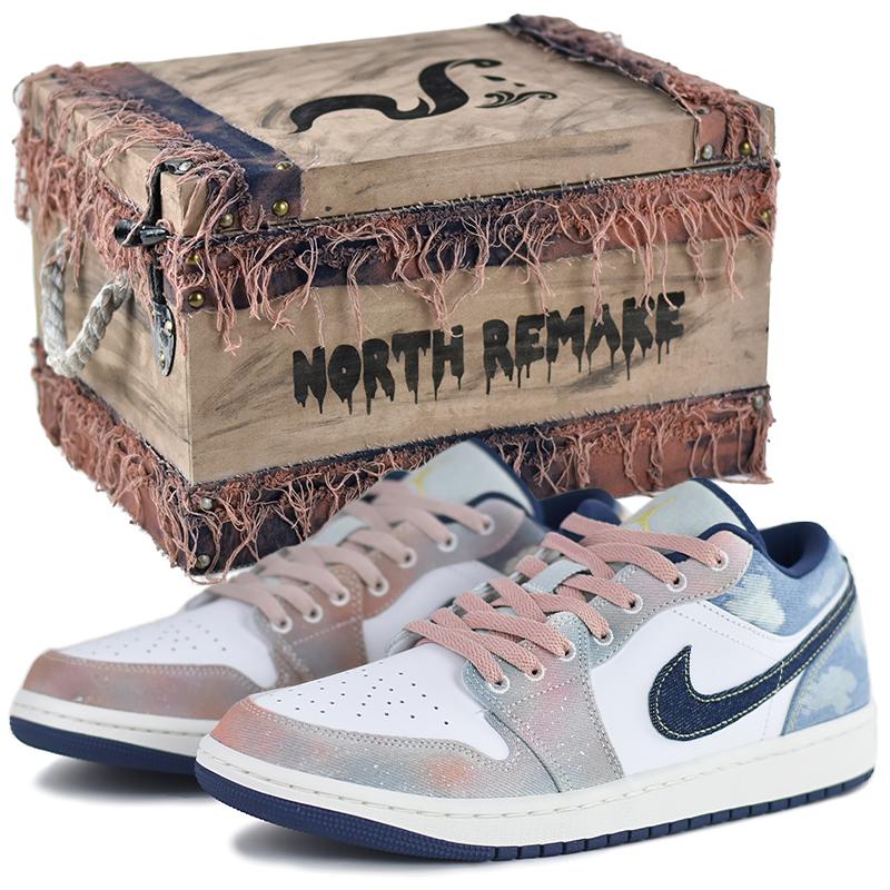 

Jordan Баскетбольные кроссовки Air 1 Vintage, низкие, мужские, синие/розовые