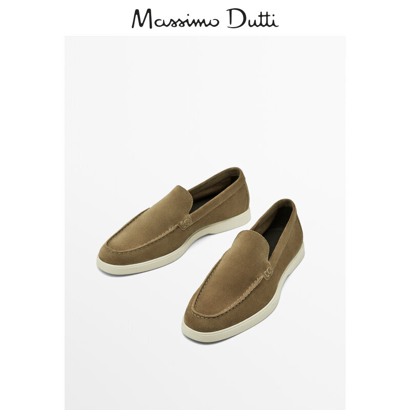 

Лоферы замшевые мужские Massimo Dutti из натуральной кожи, коричневый