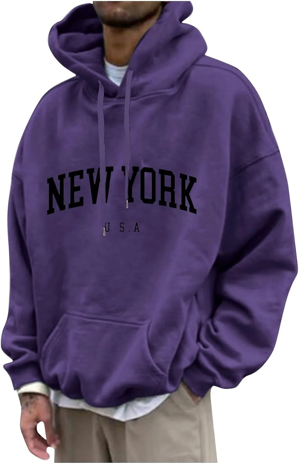 

Мужская худи с принтом и длинными рукавами, размеры M-3XL