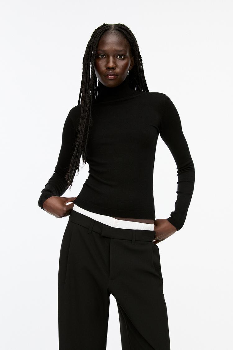 

Базовый джемпер с высоким воротом Pull And Bear, черный