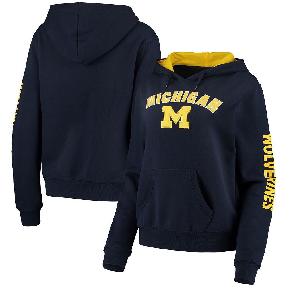 

Женский пуловер с капюшоном Colosseum Navy Michigan Wolverines Loud and Proud, цвет Mic Navy