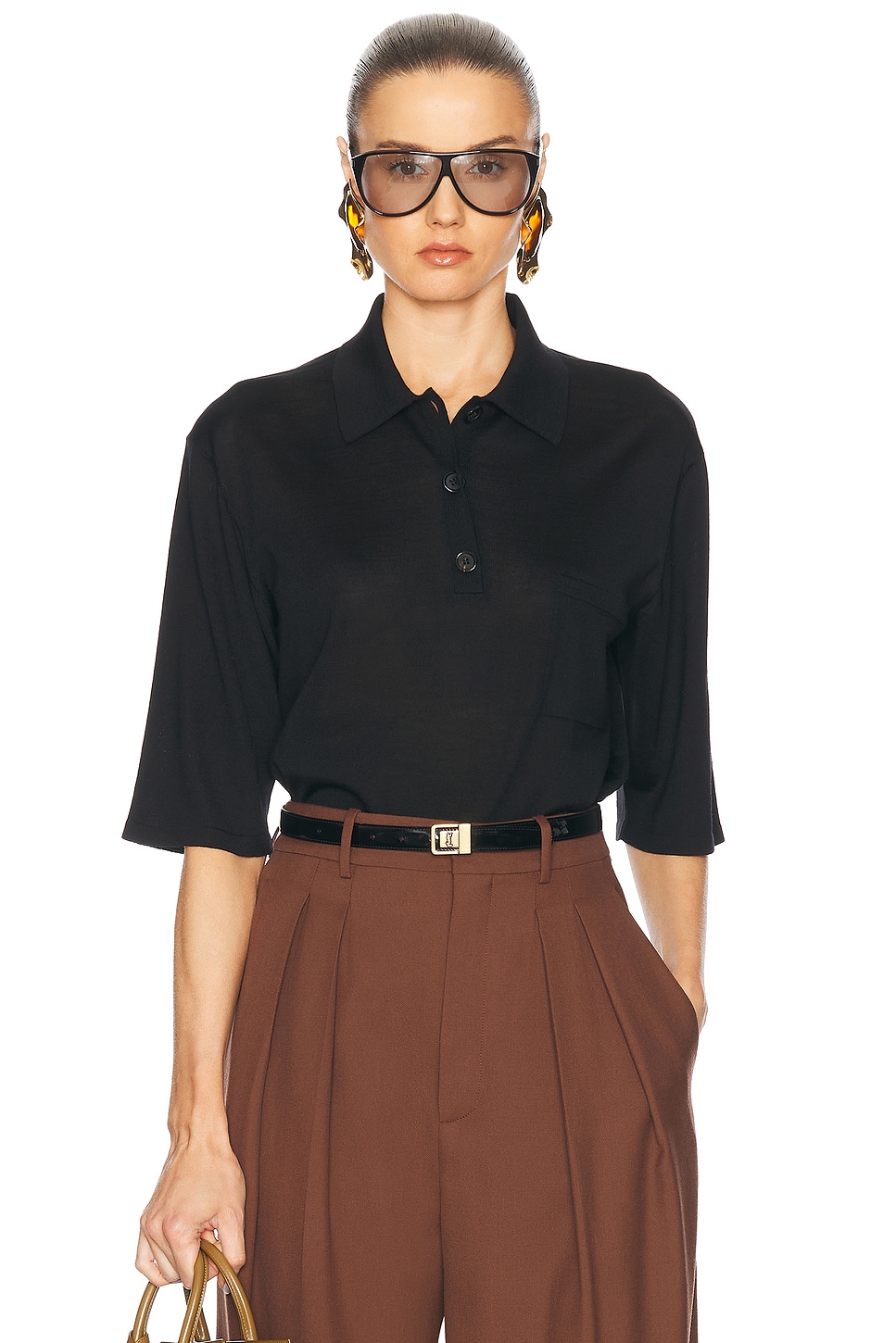 

Поло с коротким рукавом Saint Laurent, Noir