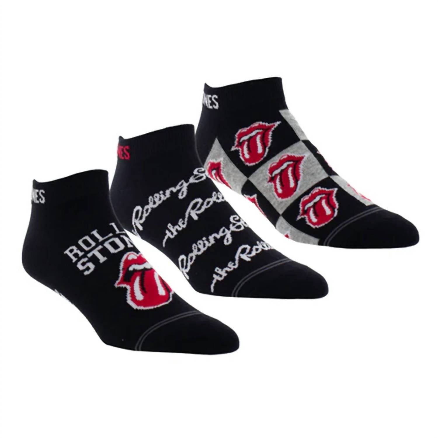 

Унисекс - носки Rolling Stones Collegiate Tongues Liner - 3 пары черного цвета Perri’s Socks