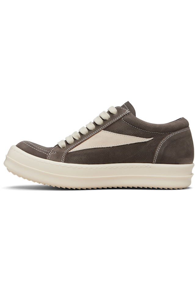 Винтажные кроссовки Gray Temple Rick Owens, Dark Dust/Milk/Milk — фото 3