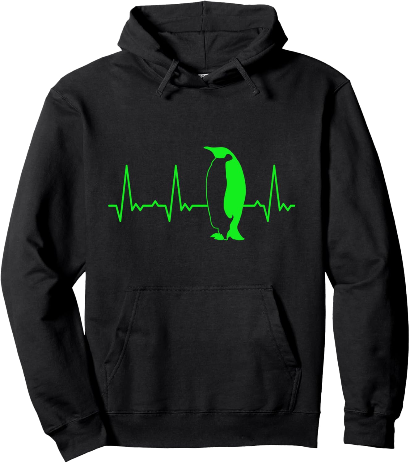 

Худи с изображением пингвина и сердцебиения, черное Heartbeat Graphic Gifts For Women, Men, And Kids