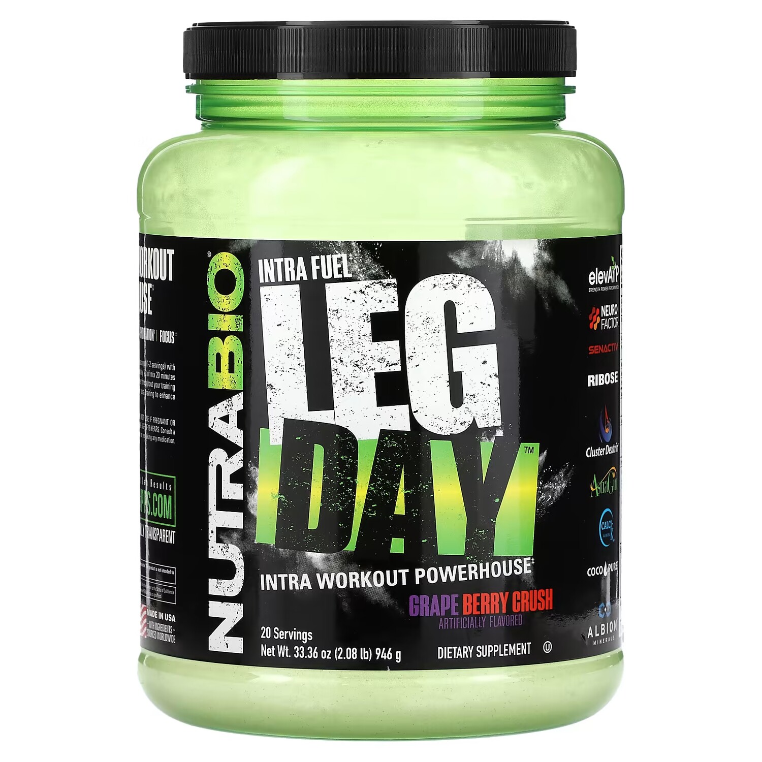 

Добавка Nutrabio Labs, Intra Fuel Leg Day, виноградно-ягодная паста