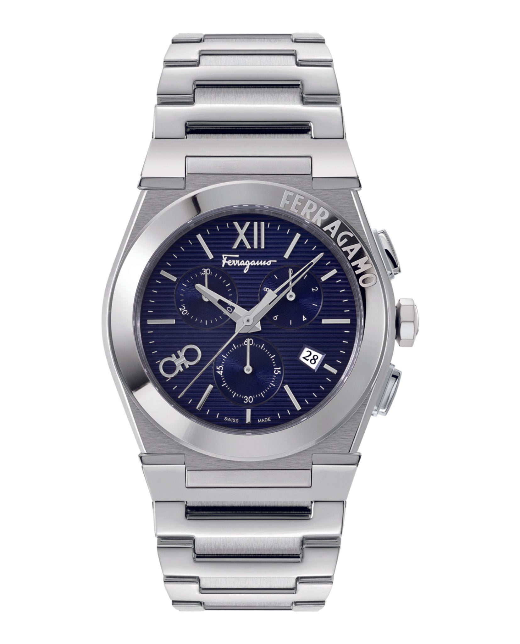 

Часы Vega Chrono Salvatore Ferragamo, цвет silver/stainless steel/blue