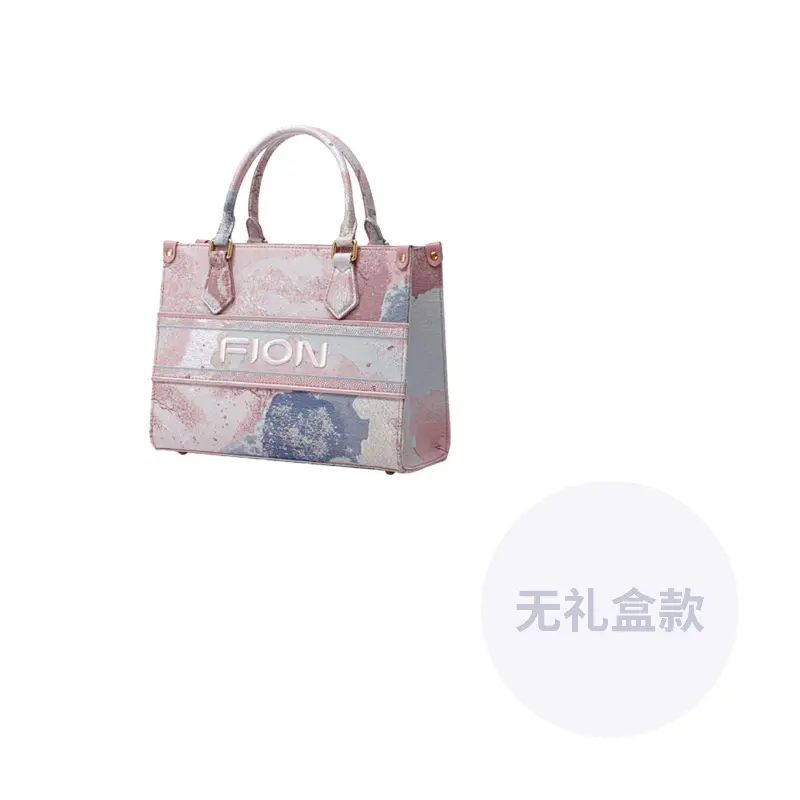 

FION Умная парчовая сумка через плечо, Charming Landscape-Mountain Stream Pink, Medium Tote