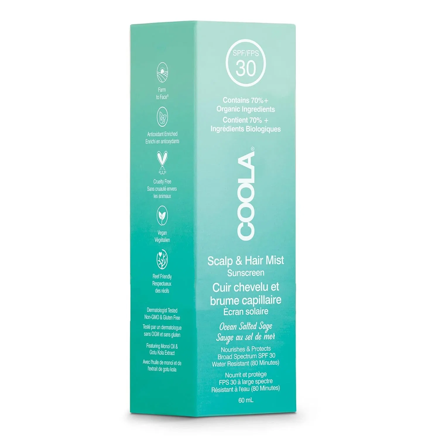 Спрей для кожи головы и волос Coola LLC Classic Organic SPF 30, 60 мл Coola