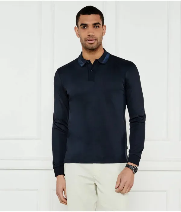 Поло H-Pleins slim fit Boss, темно-синий