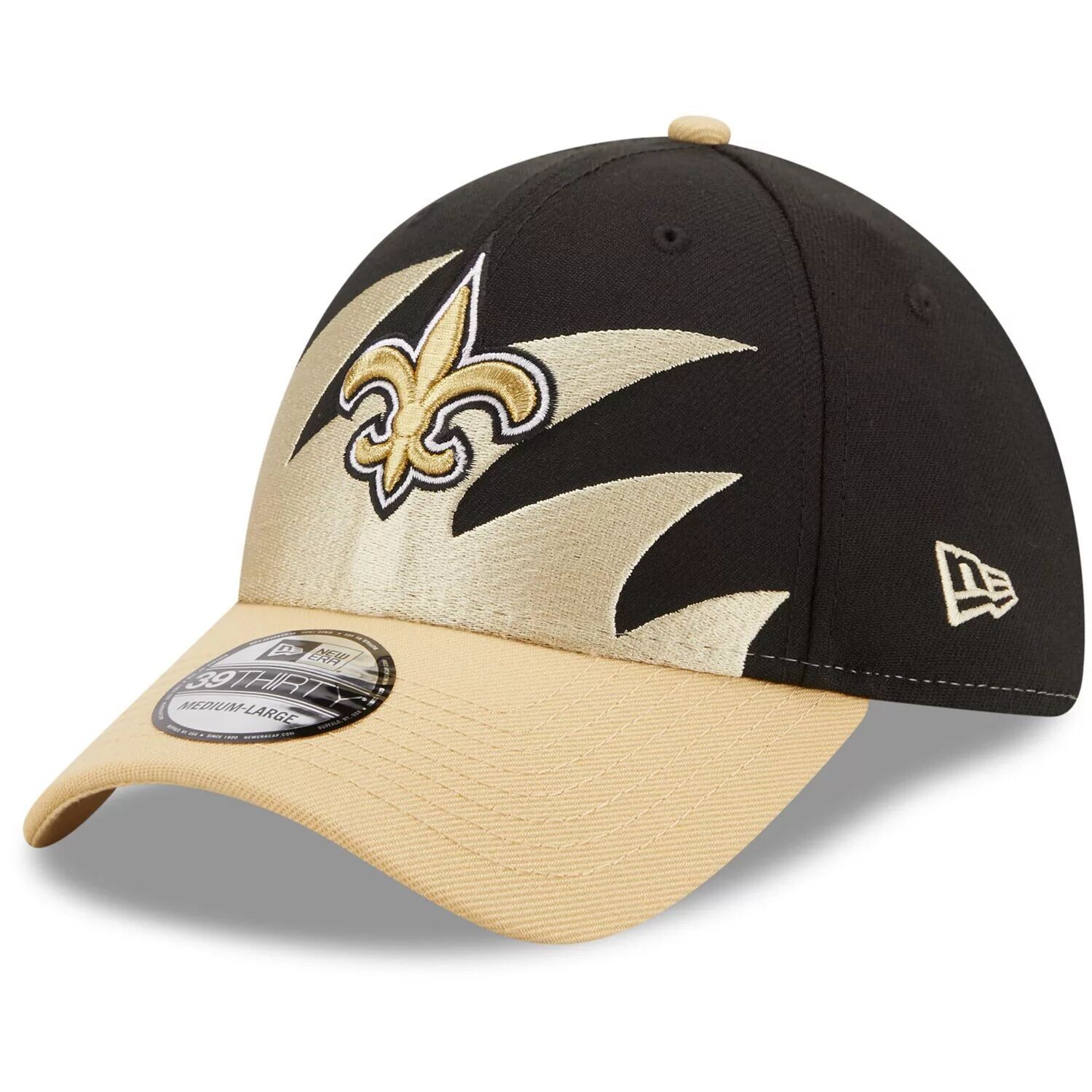 

Мужская кепка New Era черно-золотая New Orleans Saints Surge 39THIRTY Flex Hat