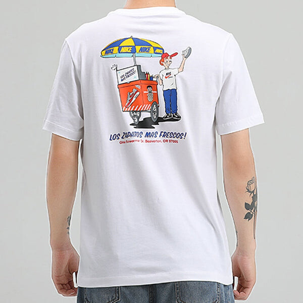Футболка men's athleisure casual sports round neck breathable short sleeve white t-shirt Nike, белый — фото 3