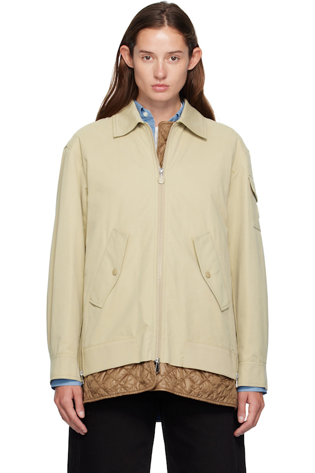 

Moncler Хаки фетровая куртка