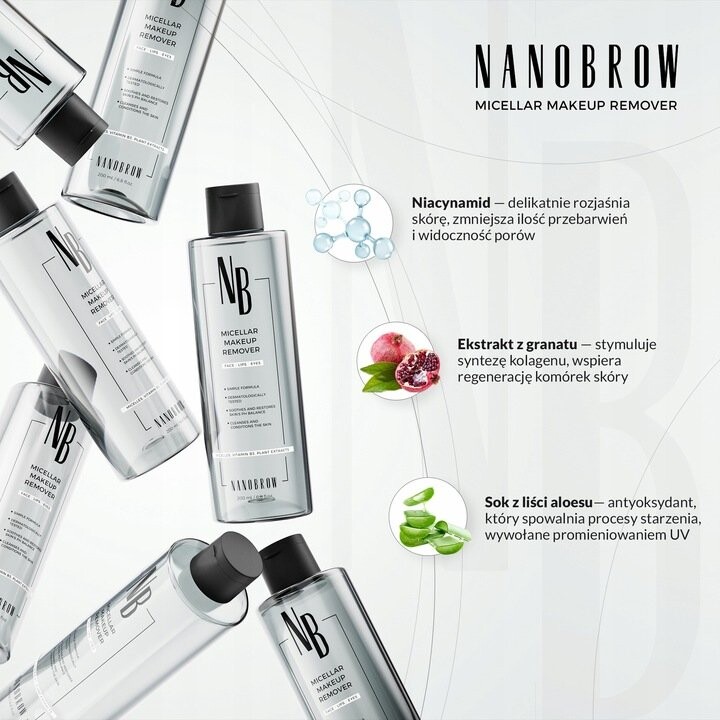 Мицеллярная вода Nanobrow — Micellar Makeup Remover - мицеллярный для лица и глаз, удаляет водостойкий макияж, 200 мл — фото 4
