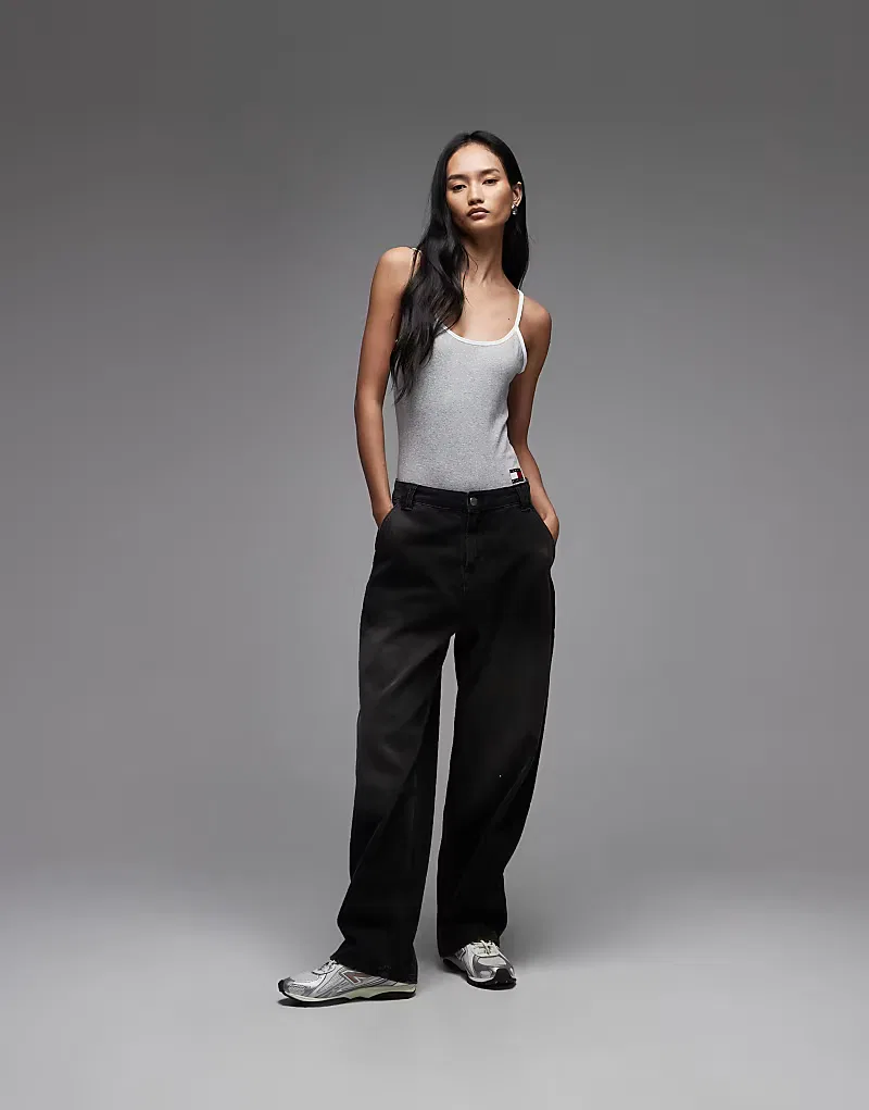 Боди Tommy Hilfiger Heritage в рубчик, серый — фото 2