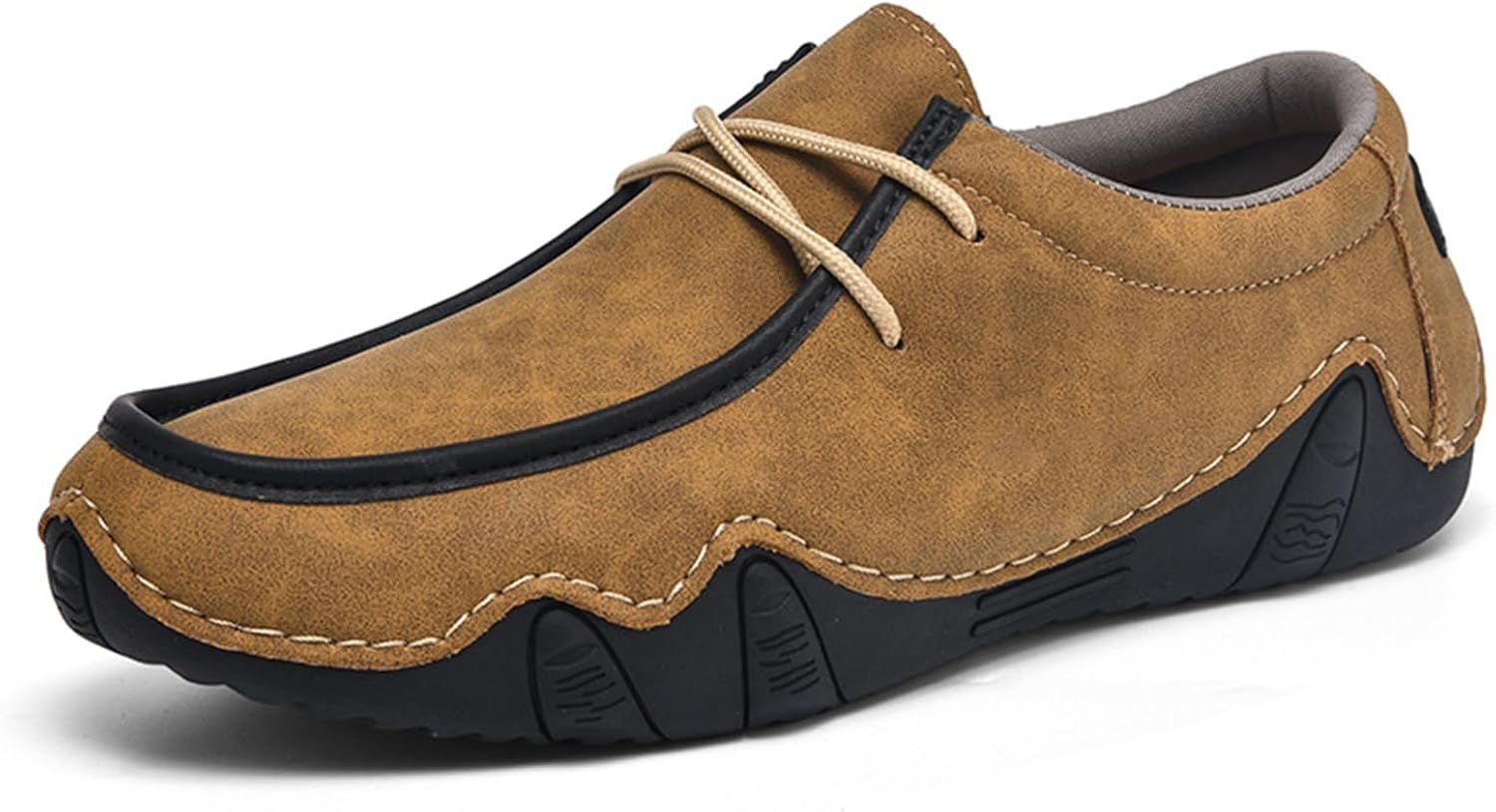 

Мужские кожаные ортопедические лоферы с поддержкой свода стопы, противоскользящие, на шнуровке, повседневные, легкие, для работы, вождения, путешествий и прогулок Botrent, коричневый