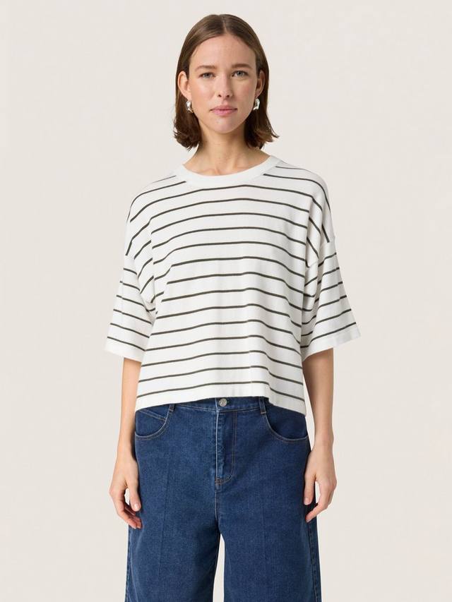 

Spina полосатый бокси футболка Soaked In Luxury, White/Green