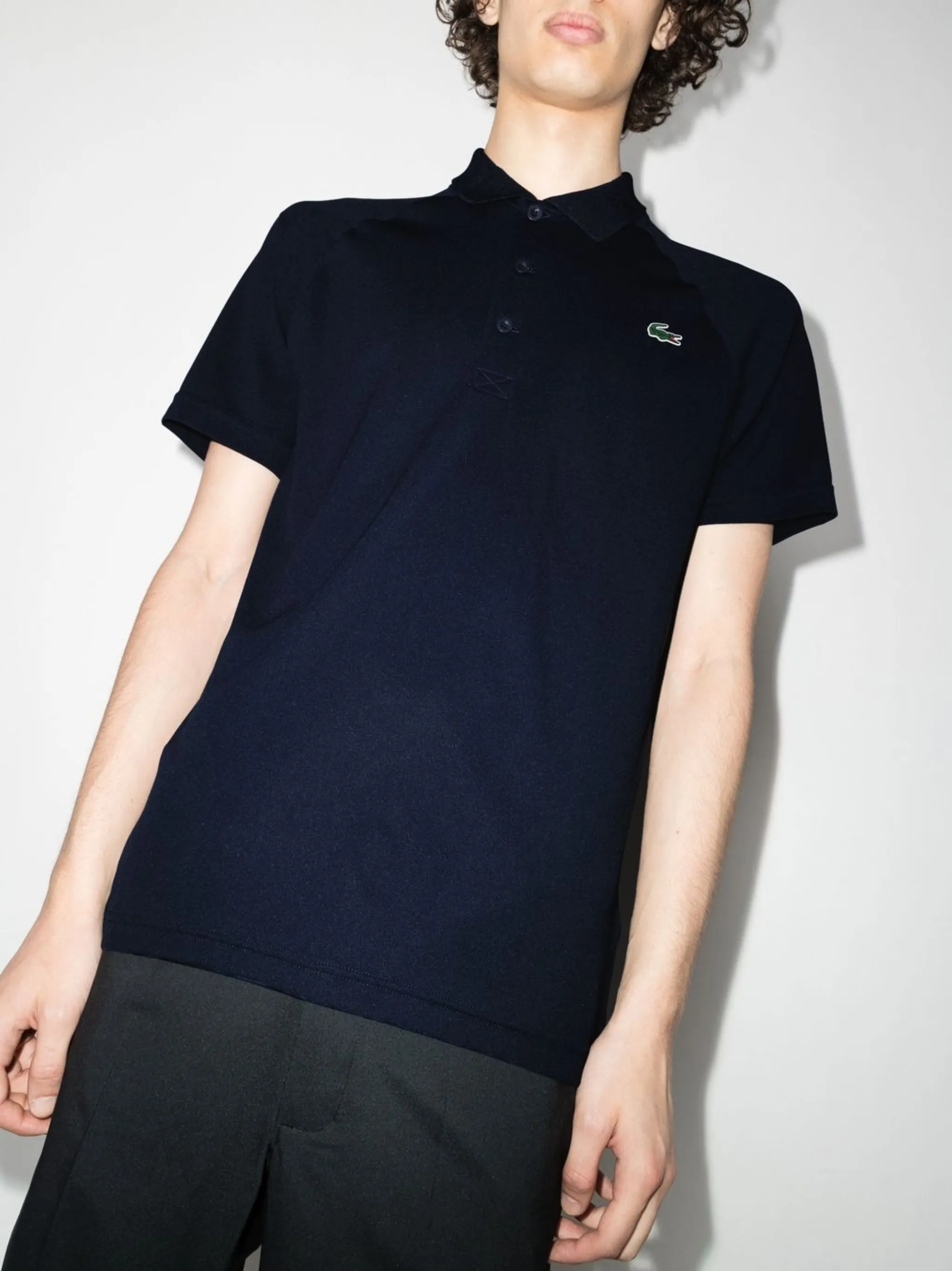 Рубашка поло с короткими рукавами и нашивкой-логотипом Lacoste, синий — фото 2