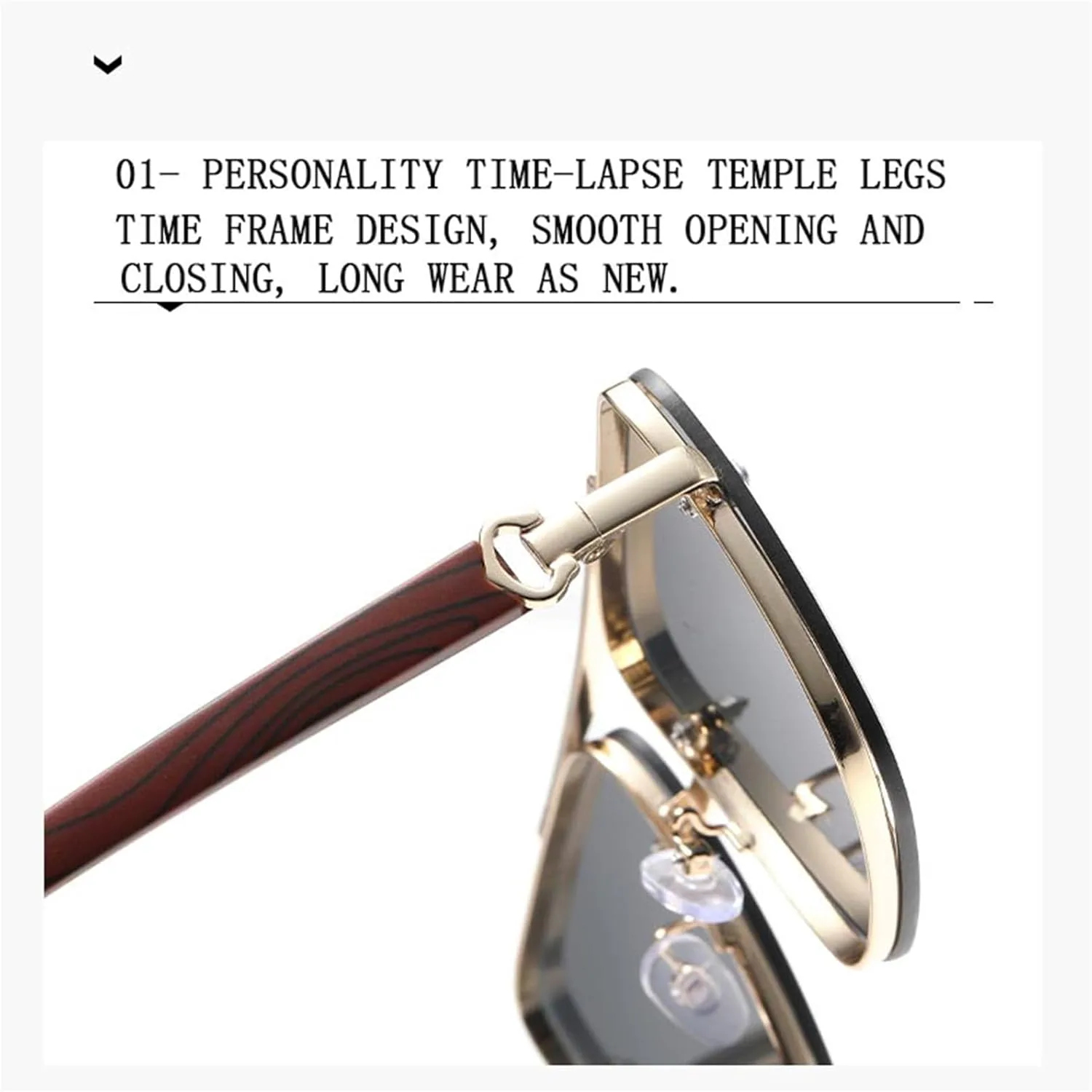 

Солнцезащитные очки с деревянной и металлической оправой и защитой от УФ-излучения UV400 | Градиентные линзы, двойная перемычка | Для женщин и мужчин DSVIGF, Gray