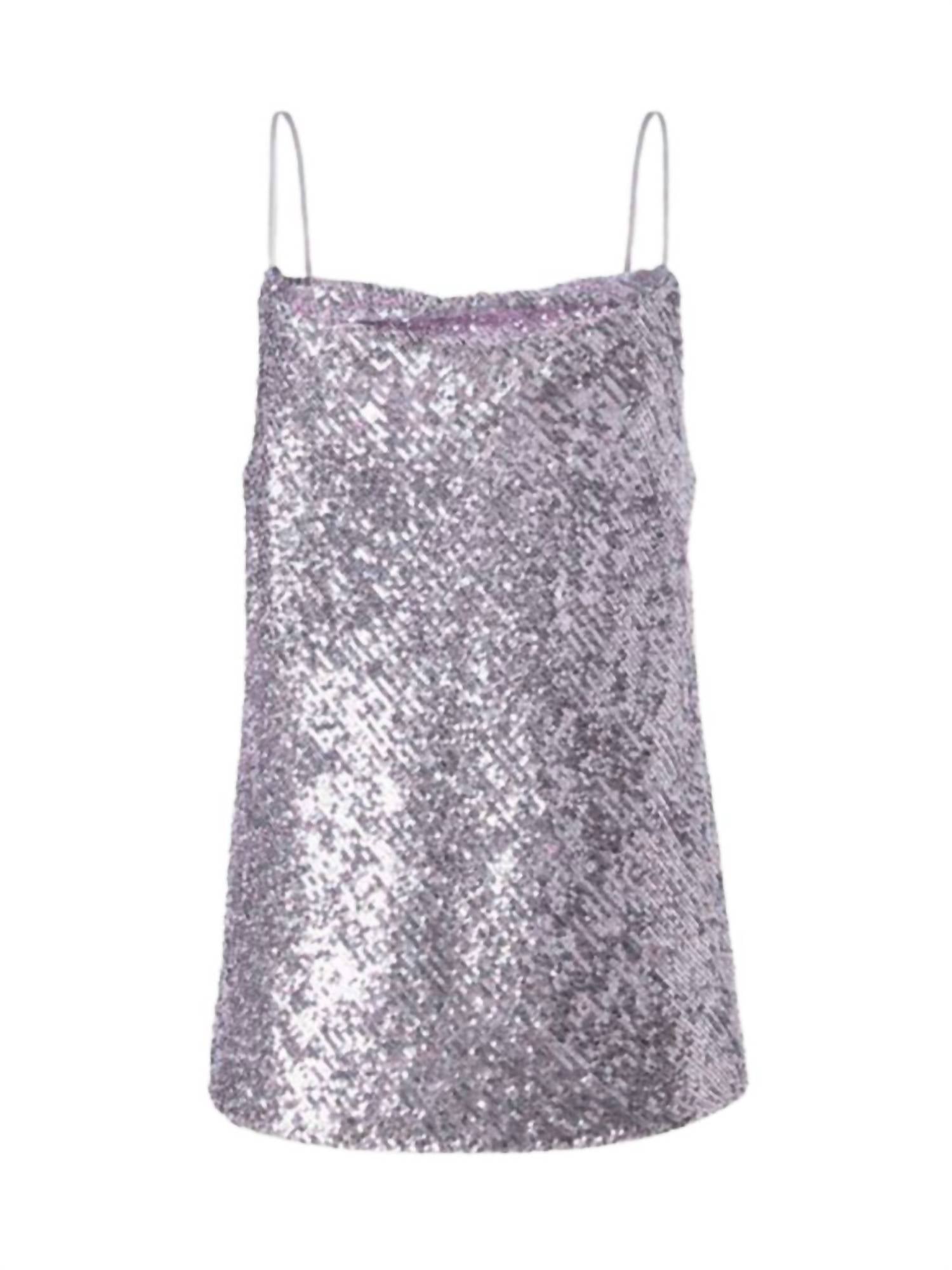 

Регулируемый топ-топ Raindrop Sequin Cami в сиреневом цвете Iris Setlakwe