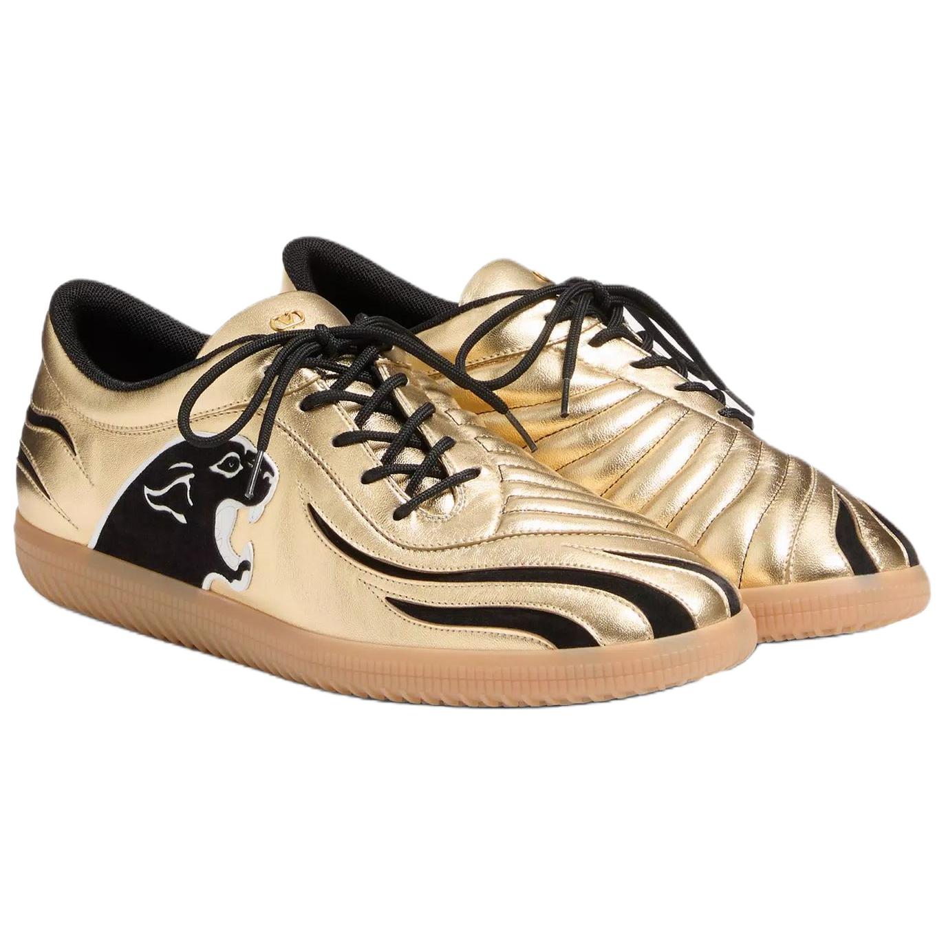 Мужские низкие скейтбордные кроссовки GARAVANI Kicky, золотистого цвета Valentino, original shoe box included — фото 4