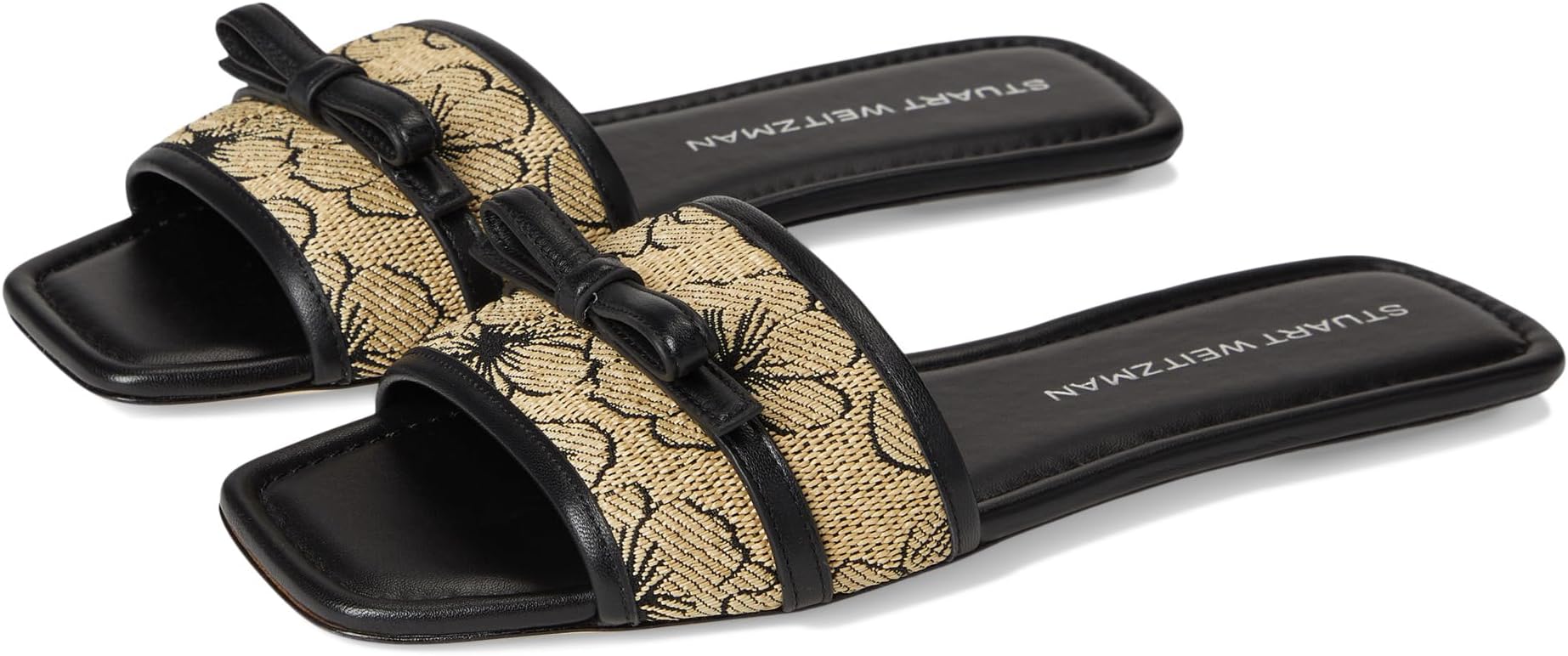 Балетки Stuart Weitzman Felicity Slide, цвет Black/Natural/Black