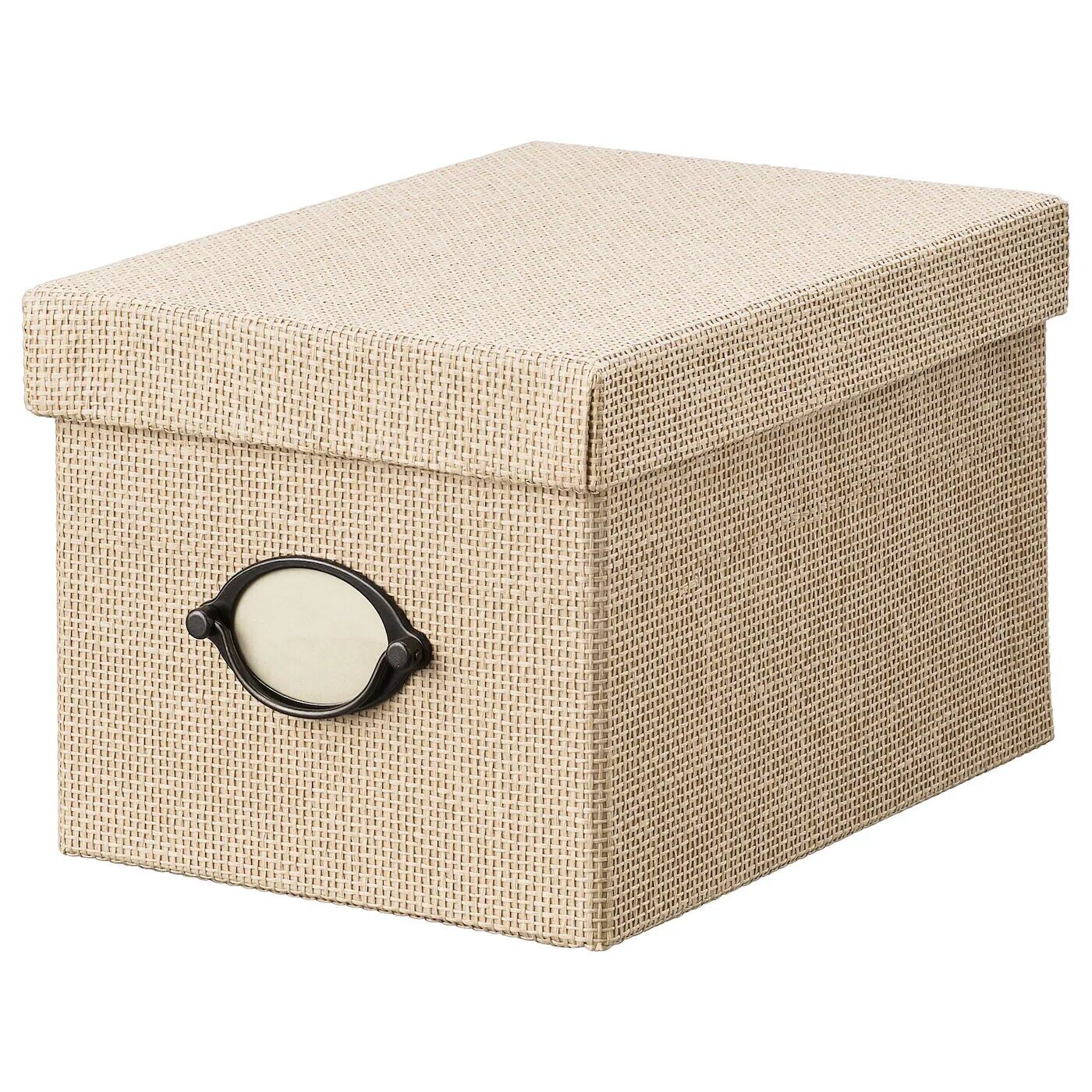 Коробка с крышкой, бежевый, 18х25х15 см, KVARNVIK IKEA
