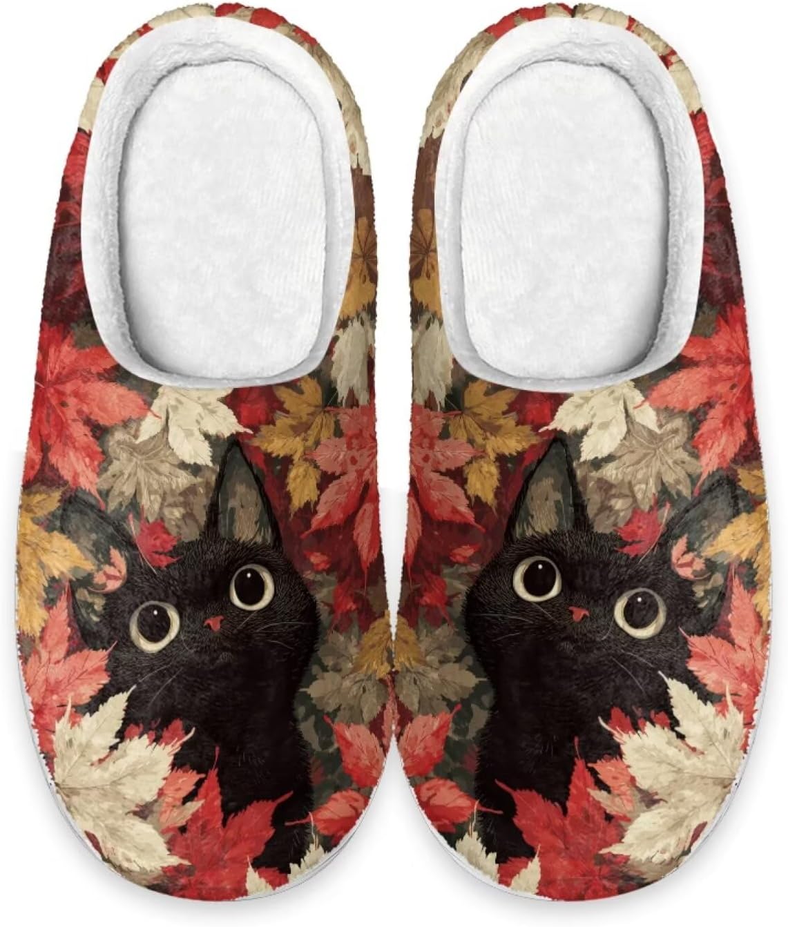 

Xoenoiee Мужские и женские теплые пушистые тапочки для спальни, домашние тапочки, противоскользящие зимние домашние тапочки, черный