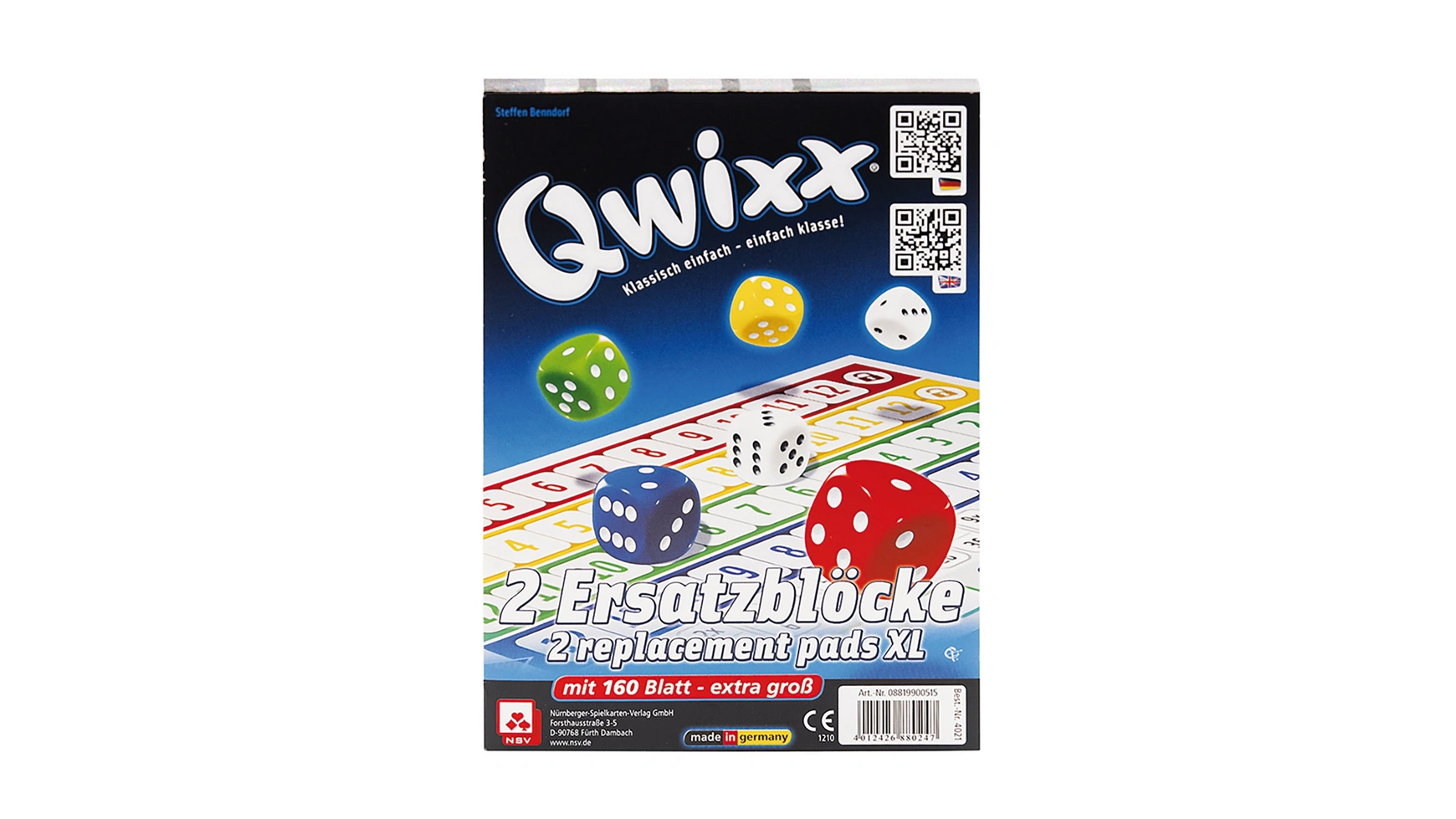 

Nürnberger Spielkarten Verlag Qwixx XL сменные блоки (2 шт)