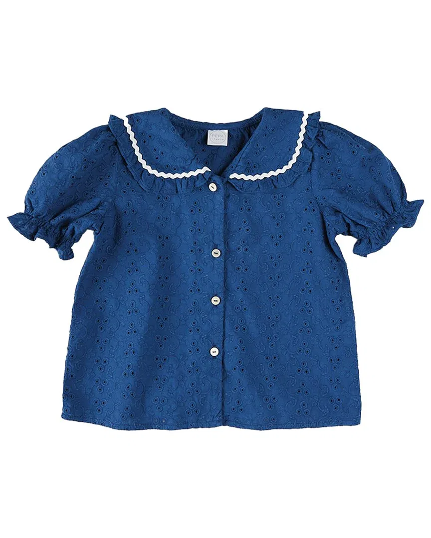 Рубашка с эффектным воротником Pepa London Broderie Anglaise, синий
