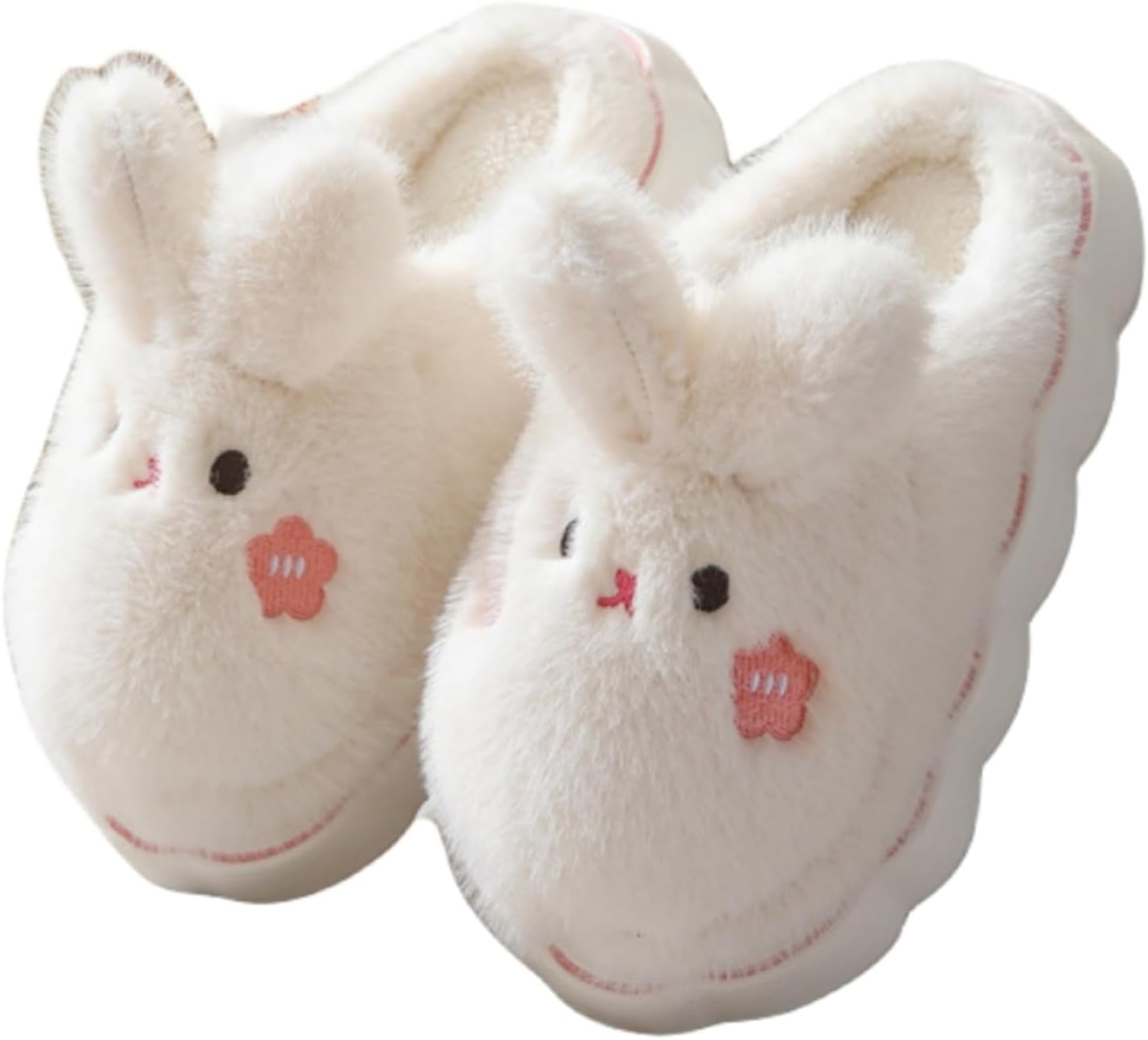 

Хлопковые домашние тапочки LICHENHAO с изображением кролика - мультяшные домашние тапочки для мужчин и женщин, белый