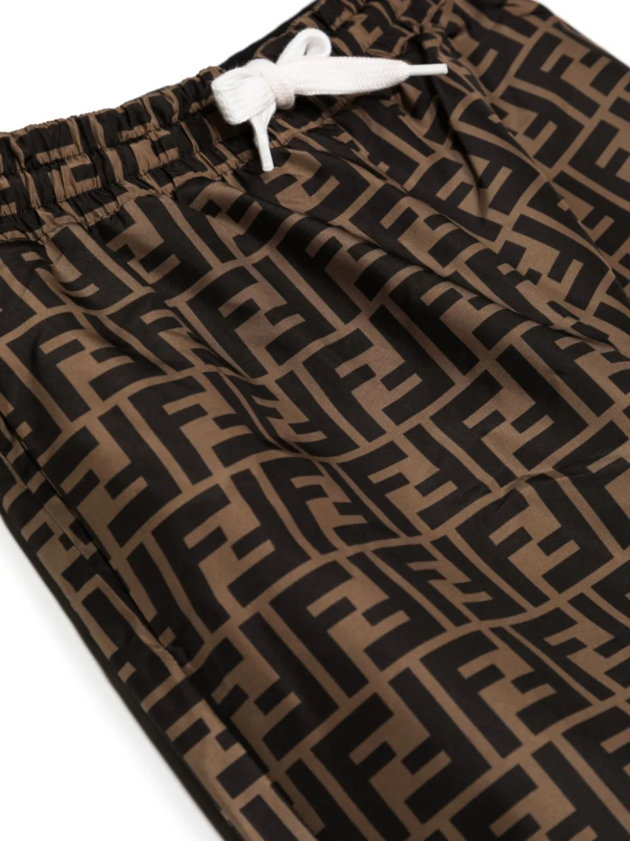Спортивные брюки с логотипом FF Fendi Kids, коричневый — фото 3