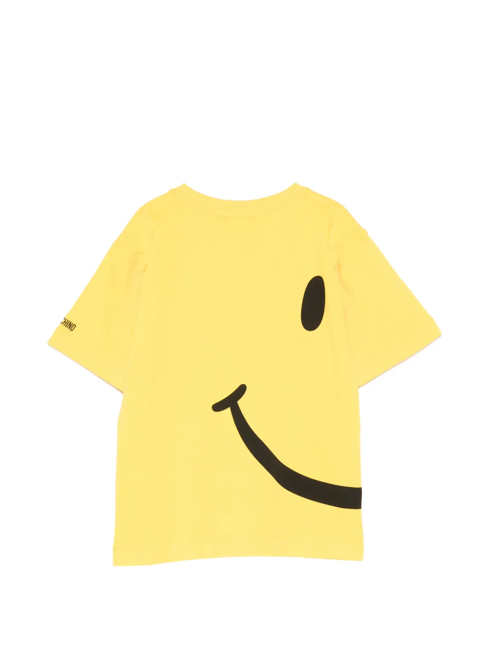 Хлопковая футболка X Smiley Moschino Kids, желтый — фото 2