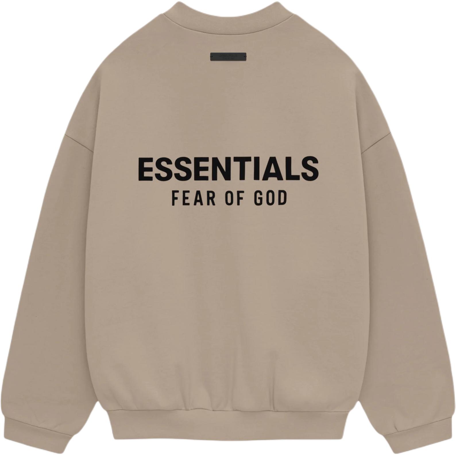 

Свитшот с выпуклым логотипом Fear Of God Essentials, цвет пустынный золотисто-коричневый/песок пустыни