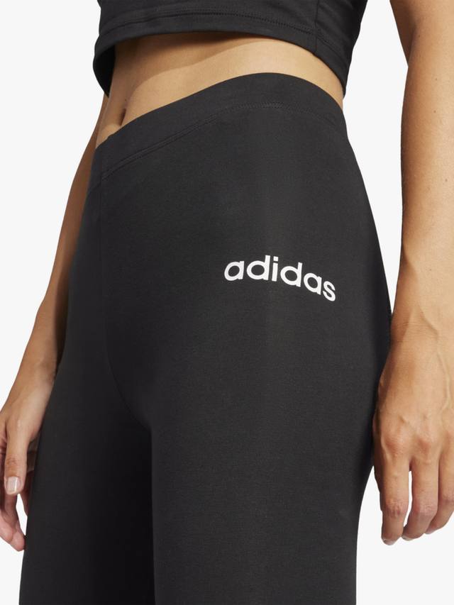Основы линейной хлопок леггинсы adidas, черный/белый — фото 3